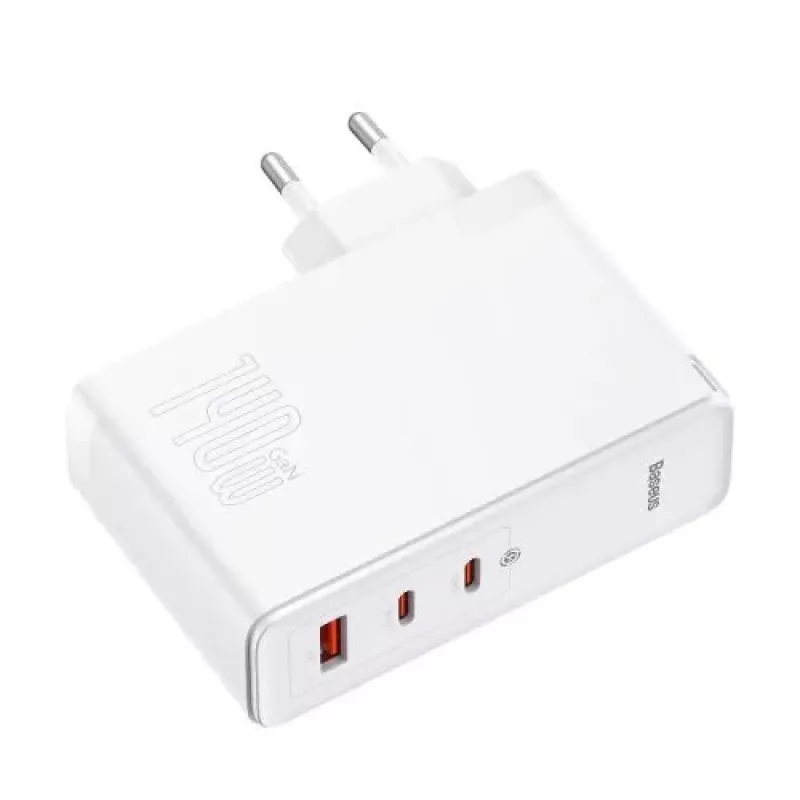 Baseus Travel Charger GaN5 Pro Fast Wall Charger, C+C+U, 140W, Weiß, EU-Stecker (CCGP100202)