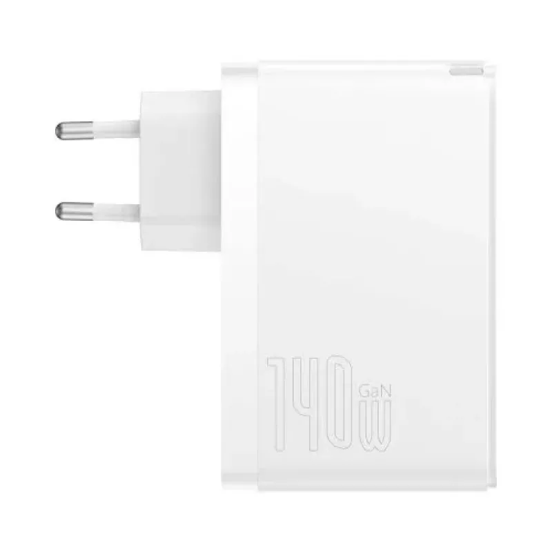 Baseus Travel Charger GaN5 Pro Fast Wall Charger, C+C+U, 140W, Weiß, EU-Stecker (CCGP100202)