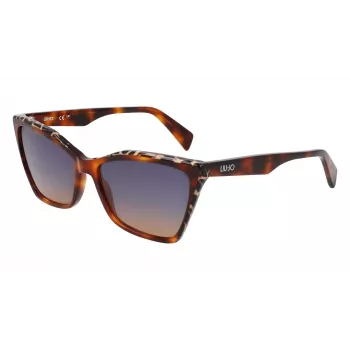 LIU JO Damen-Sonnenbrille LJ796S-245 – Havanna Acetat Butterfly-Rahmen mit braunen Gradientengläsern, 58/15/135 mm