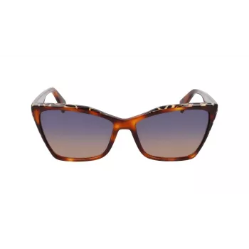 LIU JO Damen-Sonnenbrille LJ796S-245 – Havanna Acetat Butterfly-Rahmen mit braunen Gradientengläsern, 58/15/135 mm