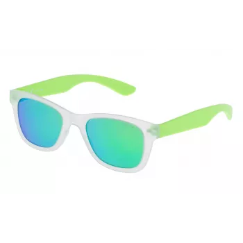 Police Childish SK03947Z69V Kinder-Sonnenbrille - Schwarzes Acetat Rechteck 47mm