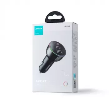 Joyroom 3-in-1 Auto-Ladegerät mit Bluetooth-FM-Transmitter, 70W PD, Schwarz (JR-CL26)