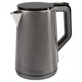 PROFI COOK Wasserkocher PC-WK 1290 Anthrazit - 1,5 l Fassungsvermögen - 2200 W