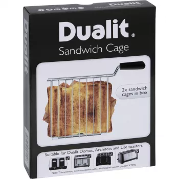 Dualit 00510 Sandwich Cage für Toaster - Edelstahl, schwarzer Griff, Paar