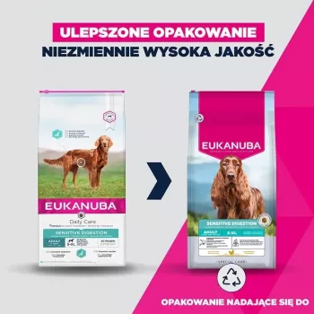 Eukanuba Special Care Sensitive Digestion Trockenfutter für ausgewachsene Hunde kleiner und mittlerer Rassen, Lamm & Reis, 12 kg