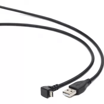 Gembird USB 2.0 Kabel USB-A auf Micro-USB-B 1,8m Schwarz 90-Grad abgewinkelt