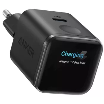 Anker Nano Charger 45W GaN USB-C Charger mit ActiveShield 5.0, Touch-Sensor, Smart Display, Schwarz