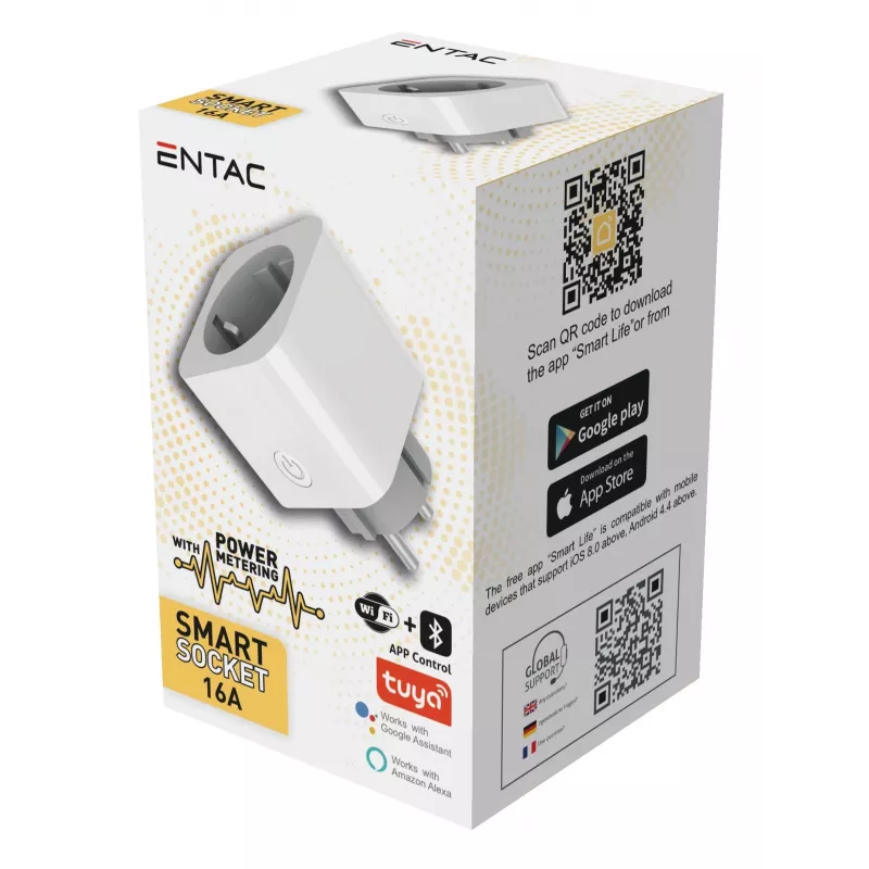ENTAC WiFi Smart Plug mit Energieüberwachung Weiß