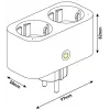 ENTAC Smart WiFi Doppelsteckdosen-Adapter ES-DSA-WIBLE, Weiß, 2 Steckdosen, 3680 W