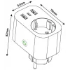 ENTAC Smart WiFi Stecker 1x Schuko mit 2x USB-A und 1x USB-C, Weiß