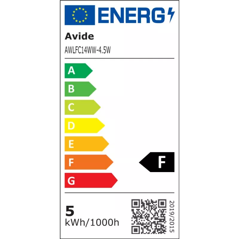 Avide LED Filament Candle Bulb 4.5W E14 Warm White 2700K