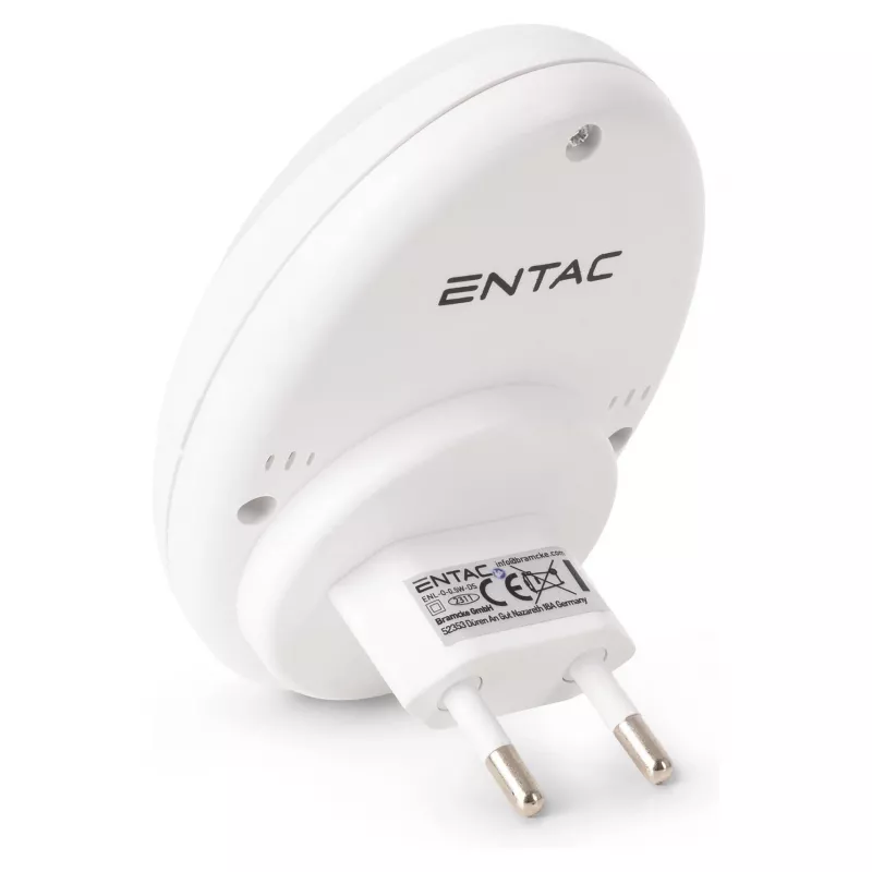 ENTAC Nachtlicht 0,5W Oval Kaltweiß Weiß Dämmerungssensor