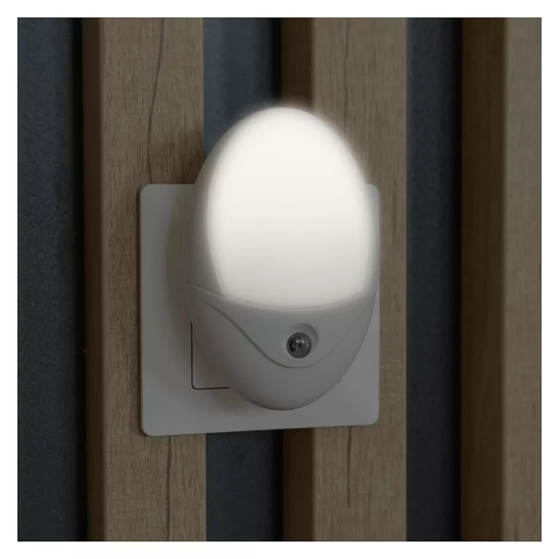 ENTAC LED Nachtlicht 0,5W Oval Warmweiß mit Dämmerungssensor