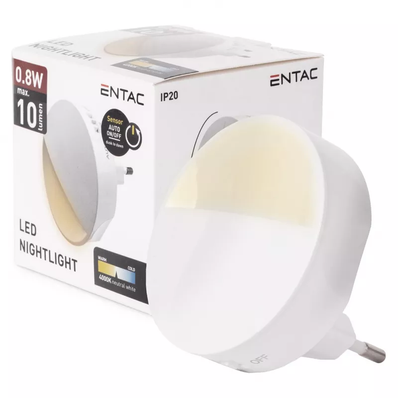 ENTAC Nachtlicht 0,8W CDS Dämmerungssensor (ohne PIR-Sensor)