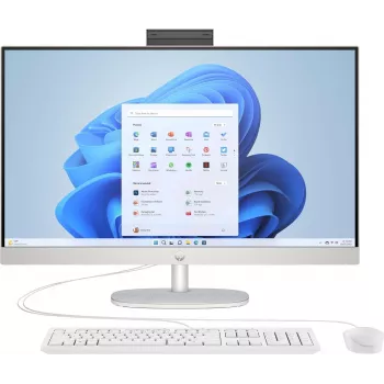 HP 27-cr0501ng 27-Zoll All-in-One-PC, AMD Ryzen 5 7520U, 8 GB RAM, 512 GB SSD, Snow White