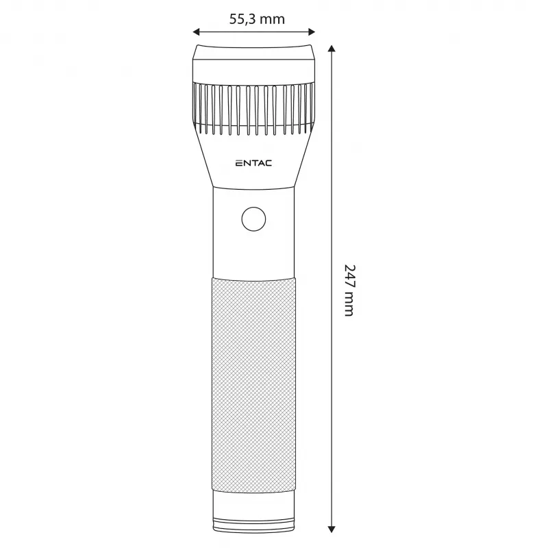 ENTAC EFL-2D-ALU 2D Aluminium Taschenlampe mit Krypton-Glühbirne, 20 Lumen, 60m Reichweite, IPX4, Silber