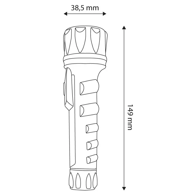 ENTAC EFL-2AA-PL LED-Taschenlampe 2xAA ABS-Kunststoff Schwarz 30 Lumen