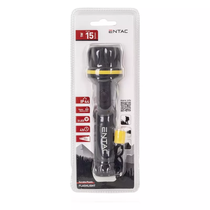 ENTAC EFL-2AA-PL LED-Taschenlampe 2xAA ABS-Kunststoff Schwarz 30 Lumen