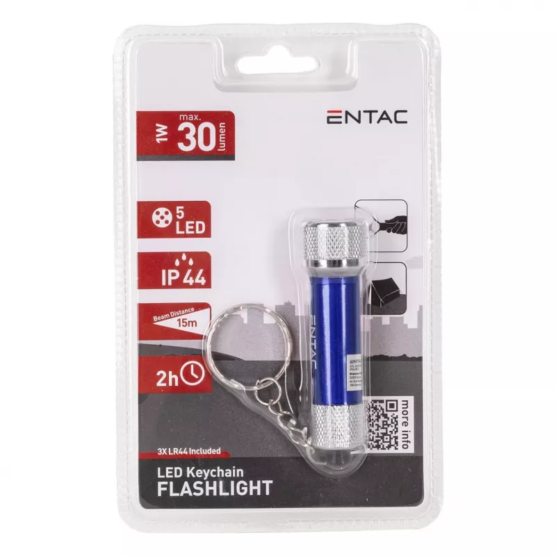 ENTAC 5 LED Schlüsselanhänger-Taschenlampe Blau