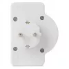 ENTAC Wandsteckdosen-Adapter 2x Euro 1x Schuko mit Schalter Weiß
