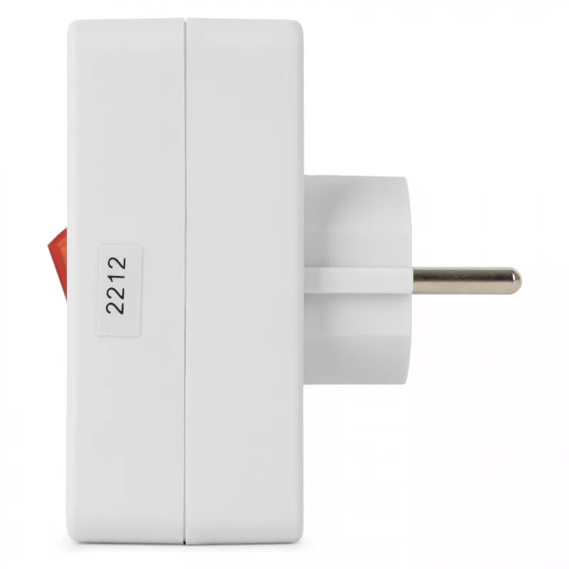 ENTAC Wandsteckdosen-Adapter 2x Euro 1x Schuko mit Schalter Weiß