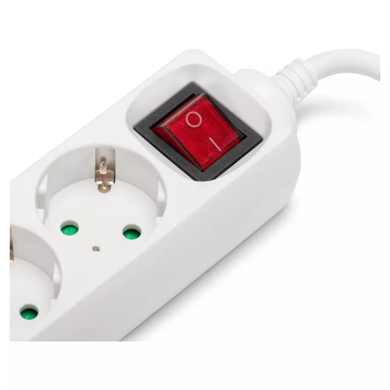 ENTAC Steckdosenleiste 3-fach mit USB 1,5m Schalter Weiß