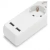 ENTAC Steckdosenleiste 3-fach mit USB 1,5m Schalter Weiß