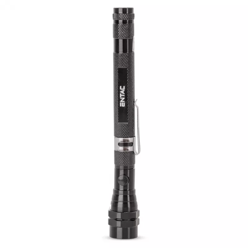 ENTAC EFL-1W-FLEX-ALU 1W LED Taschenlampe mit Teleskophals, Aluminium, Schwarz