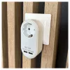 ENTAC Steckdosenadapter mit 2x USB-A Weiß