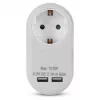 ENTAC Steckdosenadapter mit 2x USB-A Weiß