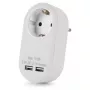 ENTAC Steckdosenadapter mit 2x USB-A Weiß