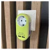 ENTAC Steckdosenadapter mit 2x USB-A Lime