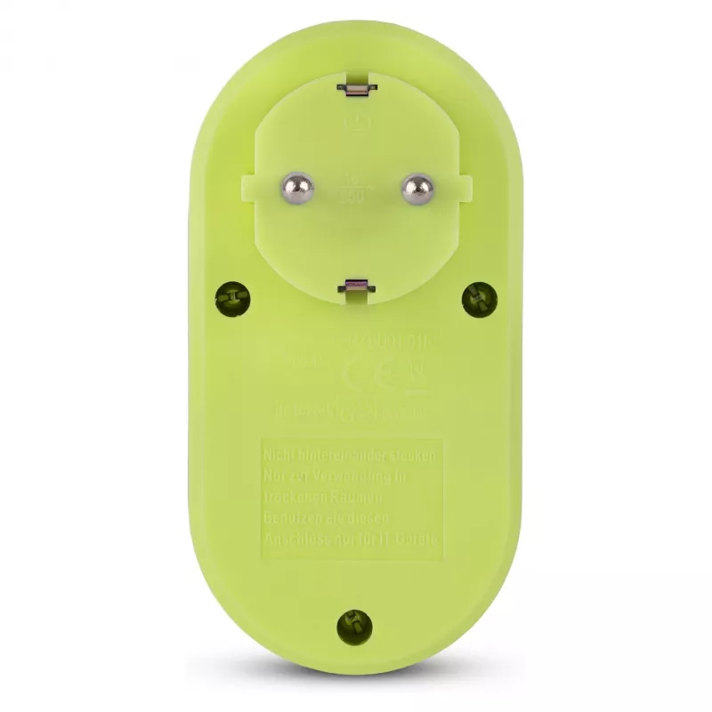 ENTAC Steckdosenadapter mit 2x USB-A Lime