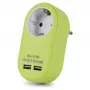 ENTAC Steckdosenadapter mit 2x USB-A Lime