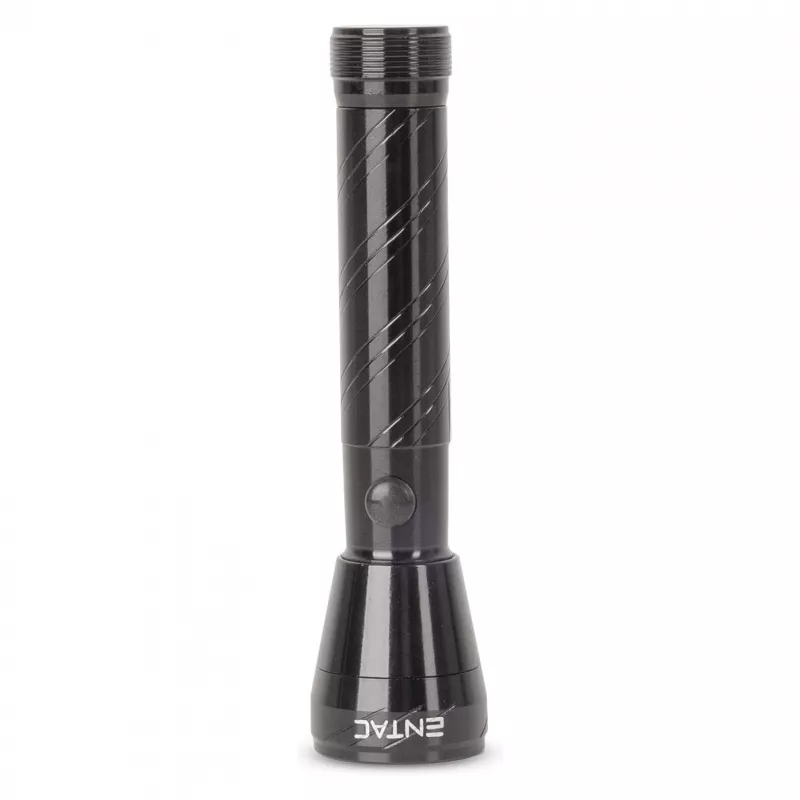 ENTAC 1W LED Taschenlampe Aluminium Schwarz AA Batterie