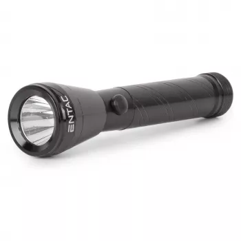 ENTAC 1W LED Taschenlampe Aluminium Schwarz AA Batterie