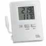 TFA 30.1012 Digitales Innen-Außenthermometer mit Kabelaußensensor, Max/Min-Speicher, Frostalarm, Weiß