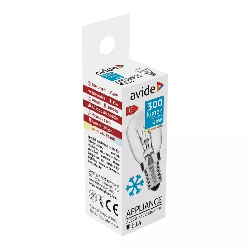 Avide Halogen Glühlampe 300lm 40W E14 Warmweiß 3000K - Kerze C35