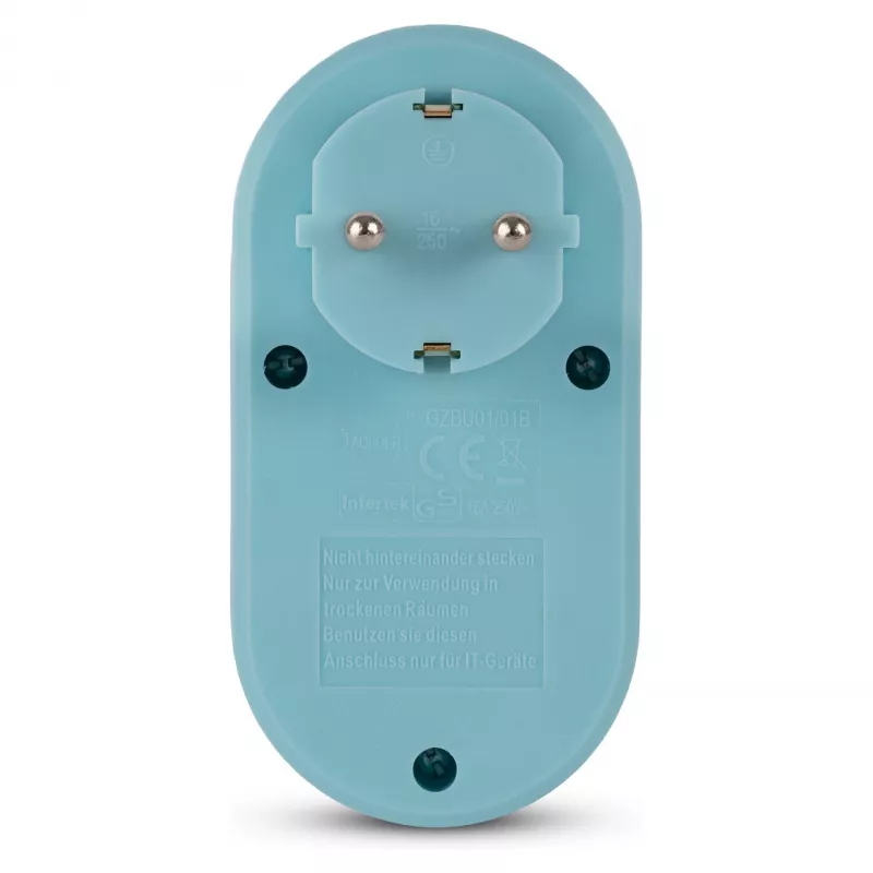 ENTAC Steckdosenadapter mit 2x USB-A Blau