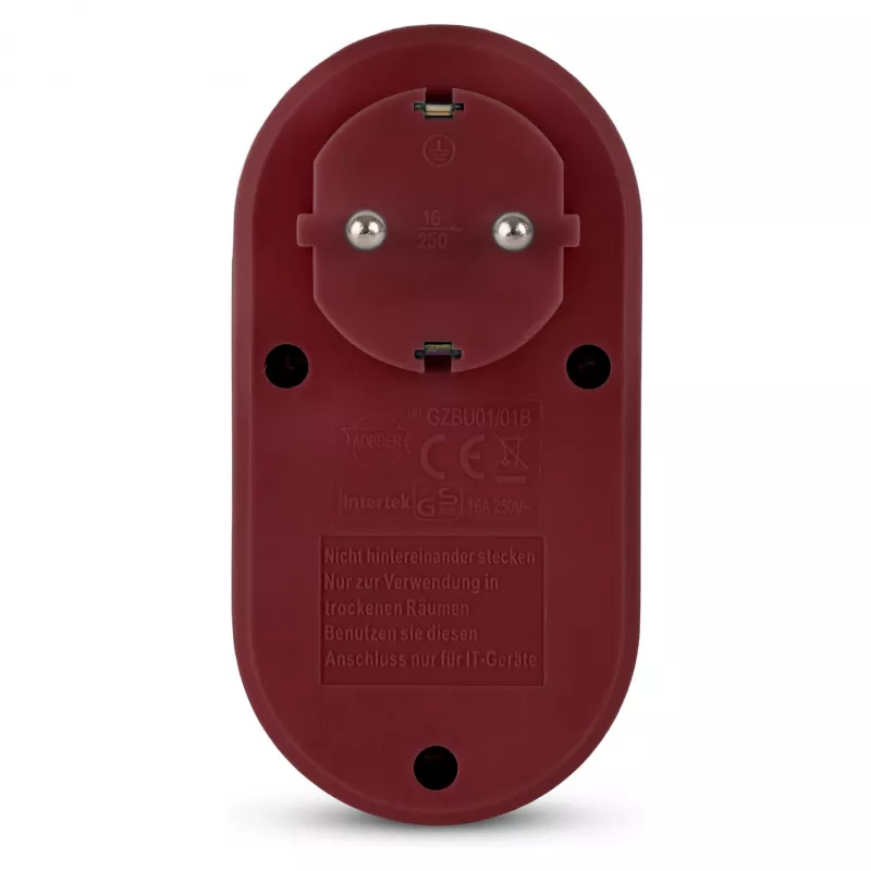 ENTAC Wandsteckdosenadapter mit 2x USB-A Burgunderrot