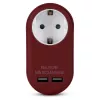 ENTAC Wandsteckdosenadapter mit 2x USB-A Burgunderrot