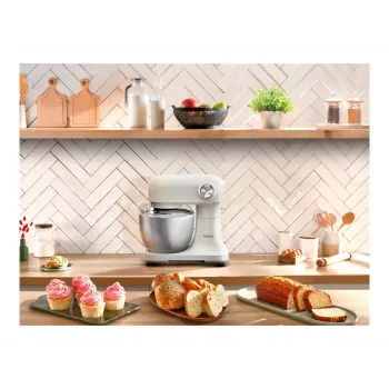 TEFAL QB140AF0 Bake Easy Stand Mixer, 500 W, 12 Gänge, 3,5 L Schüssel, Beige