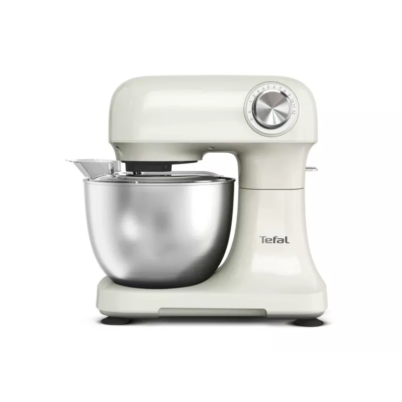 TEFAL QB140AF0 Bake Easy Stand Mixer, 500 W, 12 Gänge, 3,5 L Schüssel, Beige