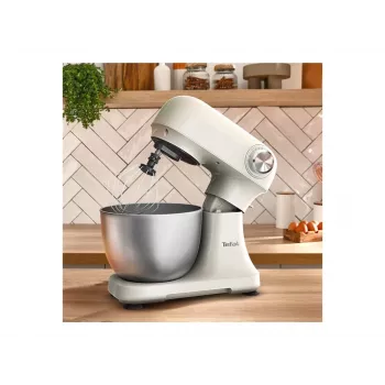 TEFAL QB140AF0 Bake Easy Stand Mixer, 500 W, 12 Gänge, 3,5 L Schüssel, Beige