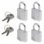 Master Lock 9120EURQNOPCC Laminated Steel Padlock 4-Pack Keyed Alike 20 mm Body Width