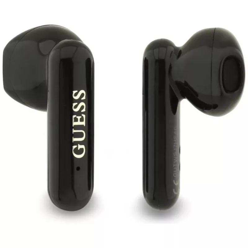 Guess 4G Metal Logo True Wireless Stereo Bluetooth Earbuds mit Ladecase (Schwarz)