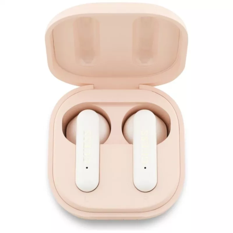 Guess 4G Metal Logo True Wireless Stereo Bluetooth 5.0 Earbuds mit Ladecase - Pink