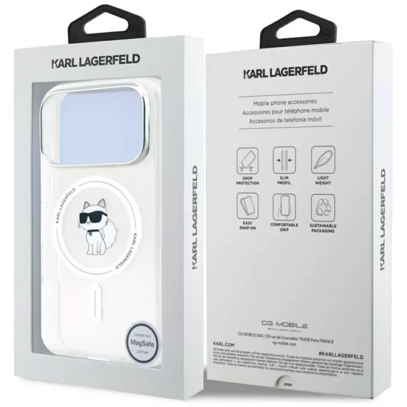 Karl Lagerfeld IML Choupette MagSafe Case für Apple iPhone 17 Pro Max, Transparent