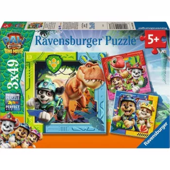 RAVENSBURGER Kinderpuzzle PAW Patrol 3 Dino Movie (3 x 49 Teile)