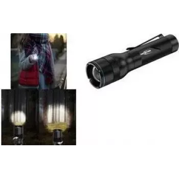 ANSMANN LED Taschenlampe Adventure TA100BF, Schwarz mit Gürtelclip, Lichtstrom: 110 Lumen, Leuchtdauer: 4 Stunden, 1 Stück (1600-0760)